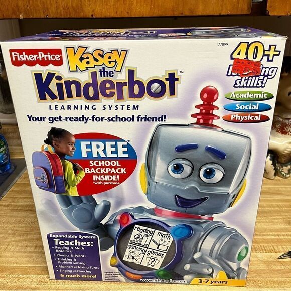 NEW Fisher‎ Price Kasey The Kinderbot INTERACTIVE ROBOT Learning Toy 2002 Mattel - Picture 1 of 7